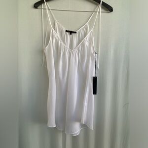 Sheer silk cami in pure white